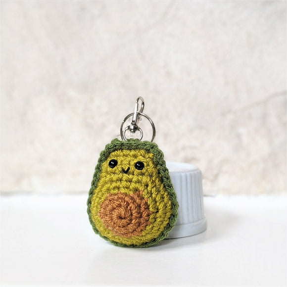 Crochet Food Pattern, Amigurumi Avocado Keychain, Beginner Crochet Patterns