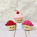 Crochet Desserts Patterns for Play Food, Amigurumi Donut, Cupcake and Pie Plushes