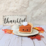 Crochet Fall Decor Patterns, Thanksgiving Pumpkin Pie Amigurumi Pattern