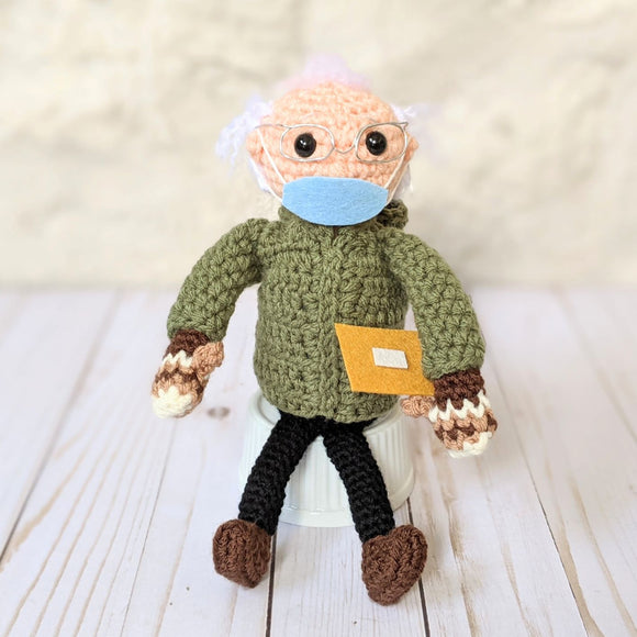 Bernie Sanders Crochet Mittens Doll