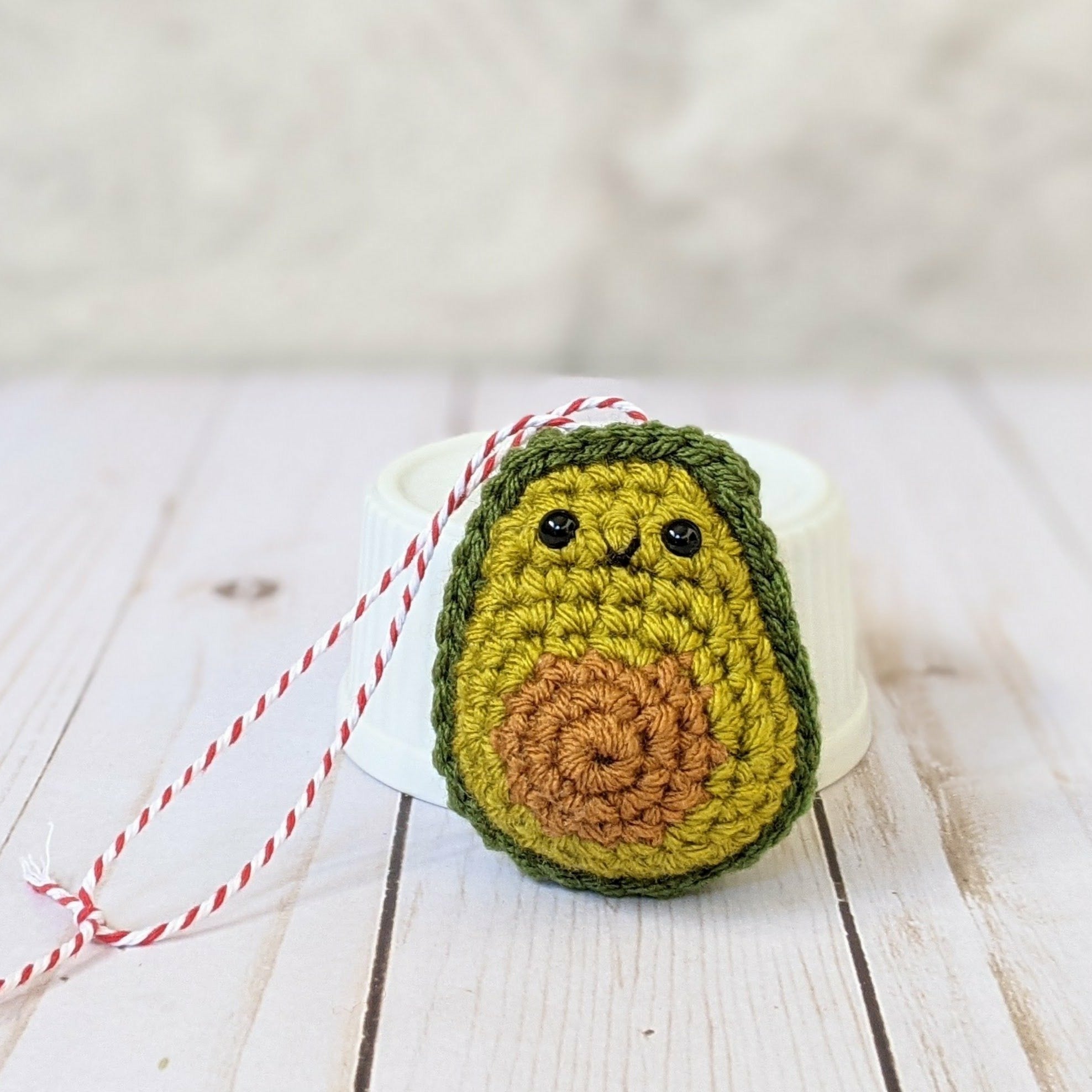 CROCHET PATTERN: Avocado Holiday Ornament