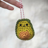 CROCHET PATTERN: Avocado Christmas Holiday Ornament, Downloadable Easy Crochet Patterns, Christmas Ornament Amigurumi Patterns