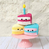Crochet Birthday Cake and Cherry Cheesecake Pattern, Amigurumi Dessert Cake Baking Pattern