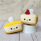 Crochet Lemon and Strawberry Cheesecake Pattern, Amigurumi Dessert Cake Baking Pattern