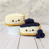 Crochet Blueberry Cheesecake Pattern, Amigurumi Dessert Cake Baking Pattern