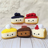 Crochet Cherry Cheesecake Pattern, Amigurumi Dessert Cake Baking Pattern