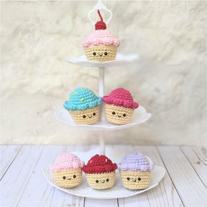 Crochet Cupcakes Patterns for Play Food, Amigurumi Cupcake Plushes