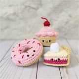 Crochet Desserts Pattern for Play Food, Amigurumi Donut, Cupcake and Pie Plushes