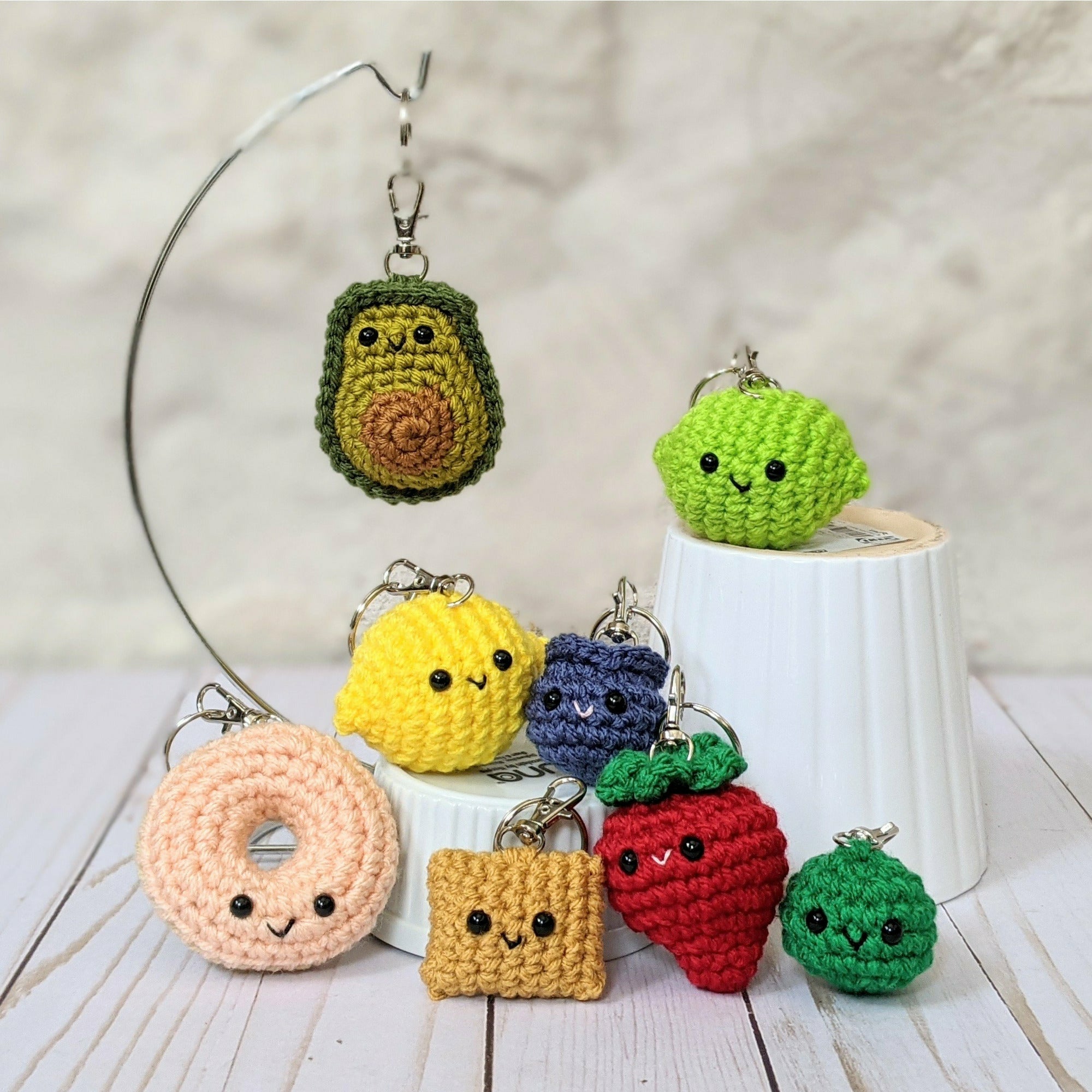 CROCHET PATTERN: Crochet Food Keychains, Amigurumi Kawaii Miniature