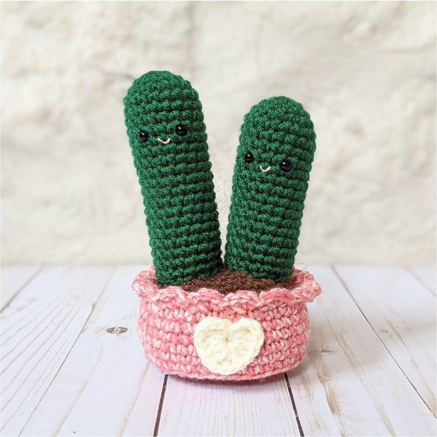 CROCHET PATTERN: Love Cactus, Amigurumi Home Decor, Crochet Succule