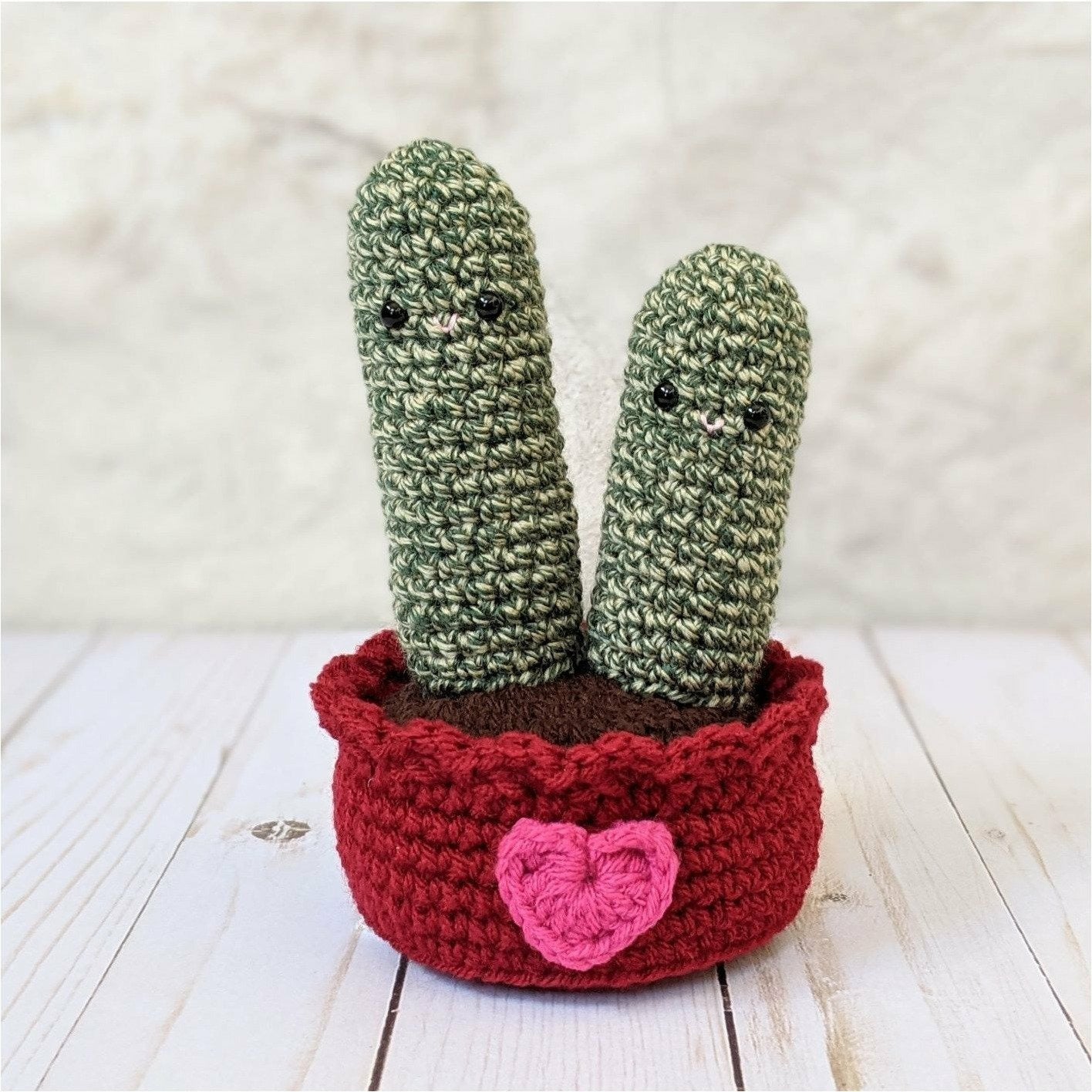 CROCHET PATTERN: Love Cactus, Amigurumi Home Decor, Crochet Succule