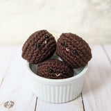 CROCHET PATTERN: Mini Brownies, Amigurumi Brownie Bites Play Food, Easy Beginner Crochet Pattern