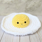 Crochet Egg Pattern, Amigurumi Beginner Jumbo Fuzzy Plush, Breakfast Crochet Play Food Patterns