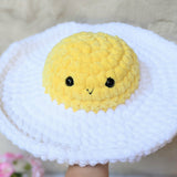 Crochet Egg Pattern, Amigurumi Beginner Jumbo Fuzzy Plush, Breakfast Crochet Play Food Patterns