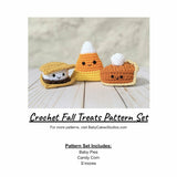 CROCHET PATTERN PACK: Fall Treats - Baby Pies, Candy Corns, S'mores