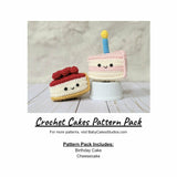 CROCHET PATTERN PACK: Cakes - Birthday Cake and Cherry Cheesecake