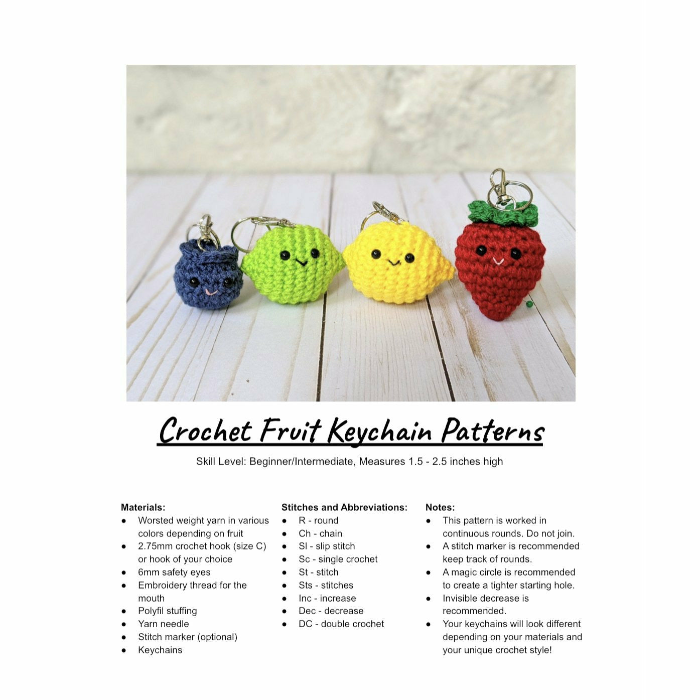 Crochet fruit key purchases chain