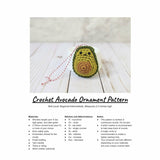CROCHET PATTERN: Avocado Holiday Ornament