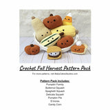 CROCHET PATTERN PACK: Fall Harvest Decor - Pumpkins, Squashes, and Treats