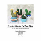 CROCHET PATTERN PACK: Cozy Fall Cactus, Ball Cactus, Cactus Trio, Love Cactus